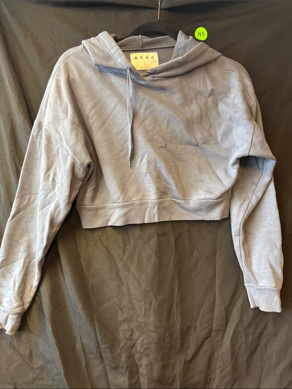 Cropped Hooded Sweatshirt - Dusty Blue